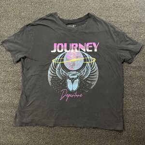 Journey Departure Black Graphic Print Womens XXXL Short Sleeve‎ Shirt Cotton